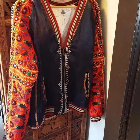 💥Free People Embellished Baseball Jacket